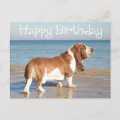 Happy Birthday Basset Hound Puppy Dog Post Kaart (Voorkant)