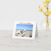 Happy Birthday! Beach Bull Terrier Hawaii Kaart (Gele Bloem)