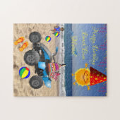 Happy Birthday Beach Cake African Boy Sand Legpuzzel (Horizontaal)