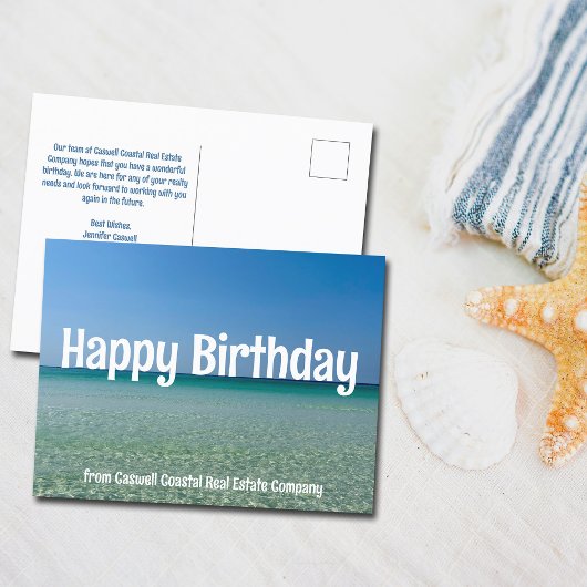 Happy Birthday Beach Company Aangepast Kust Briefkaart
