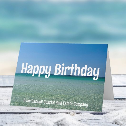 Happy Birthday Beach Company Aangepaste Kust Kaart