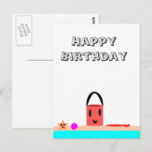 Happy Birthday Beach Fun Briefkaart (Voorkant / Achterkant)