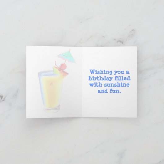 Happy Birthday Beach Fun Kaart (Binnen)