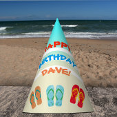 Happy Birthday Beach Party Custom Feesthoedjes