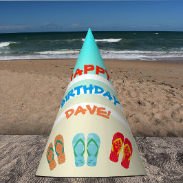 Happy Birthday Beach Party Custom Feesthoedjes