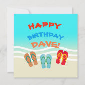 Happy Birthday Beach Party Custom Kaart (Voorkant)