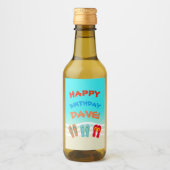 Happy Birthday Beach Party Custom Wijn Etiket (Voorkant)