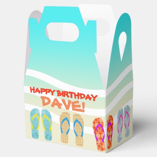 Happy Birthday Beach Party gepersonaliseerd Bedankdoosjes (Geopend)