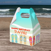 Happy Birthday Beach Party gepersonaliseerd Bedankdoosjes