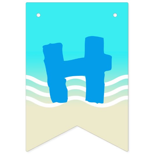 Happy Birthday Beach Party Vlaggetjes (Tweede vlag)