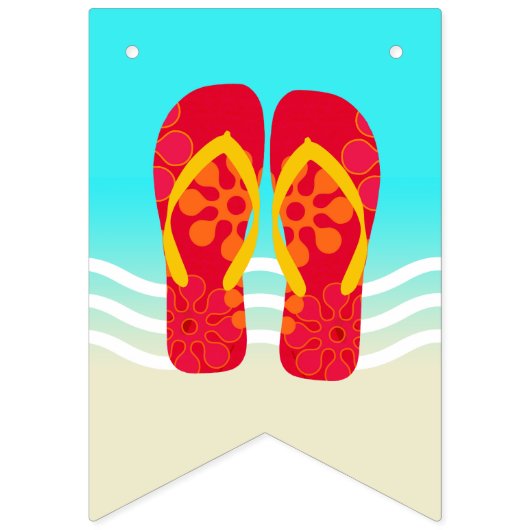 Happy Birthday Beach Party Vlaggetjes (Eerste vlag)