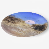 Happy Birthday Beach Sunrise Papieren Bordje (Gekanteld)