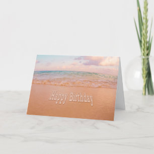 Happy Birthday Beach Waves Kaart