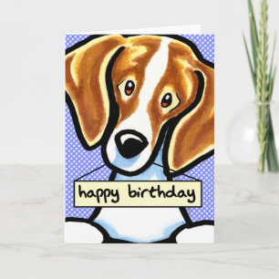 Happy Birthday Beagle Blue Stippen Kaart