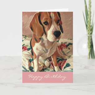 Happy Birthday Beagle Dog Birthday Card Kaart