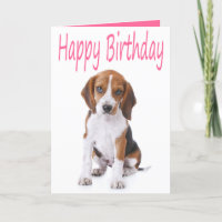 Happy Birthday Beagle Puppy Dog Wenskaart