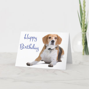 Happy Birthday Beagle Puppy Dog Wenskaart Kaart