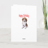Happy Birthday Beagle Puppy Dog Wenskaart Kaart (Achterkant)