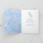 Happy Birthday Beauful Blue Dragonfly Kaart (Binnen)