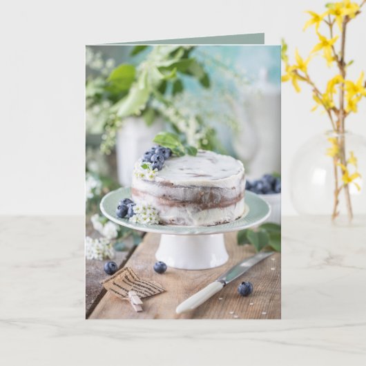 Happy Birthday Beauful Cake Kaart (Gele Bloem)