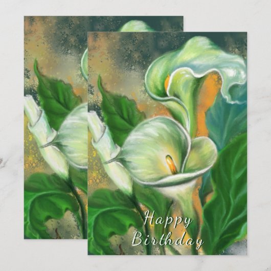 Happy Birthday - Beauful Calla Lily Flower (Voorkant / Achterkant)