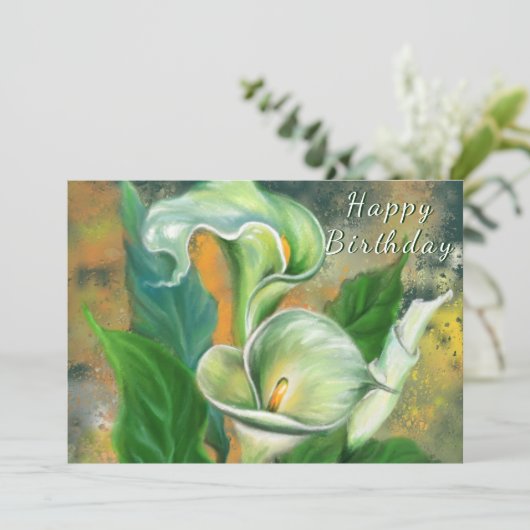 Happy Birthday - Beauful Calla Lily Flower - (Staand voorkant)
