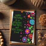 Happy Birthday Beauful Friend Kaart<br><div class="desc">Je beste vriend moet weten dat je aan hen denkt op hun speciale dag. Dit leuke florale ontwerp zou de perfecte kaart zijn voor een speciale vriend. Het handgetekende ontwerp is gebaseerd op een illustratie die ik heb gemaakt voor mijn Facebookpagina over inspiratie (waar ik elke dag creëer, inspirerend kunst)....</div>