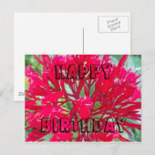 Happy Birthday Beauful Red flower Briefkaart (Voorkant / Achterkant)