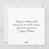 Happy birthday & beautiful flowers. Greeting card Feestdagenkaart (Achterkant)