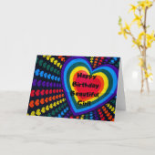 'Happy Birthday Beautiful Girl' Verjaardag Kaart (Gele Bloem)