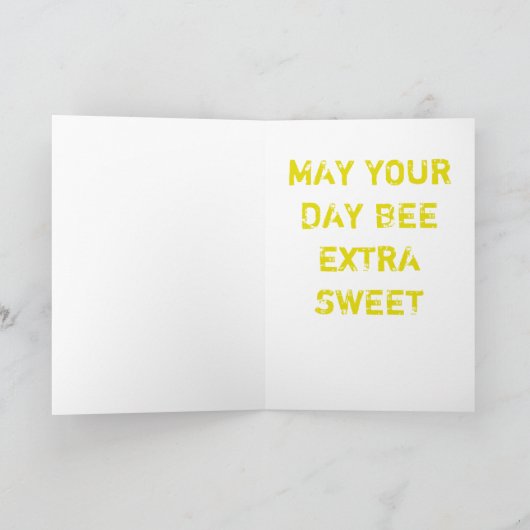 Happy Birthday Bee Kaart (Binnen)