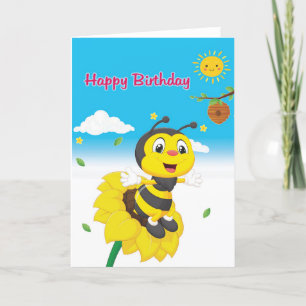 Happy Birthday Bee Kaart voor kinderen
