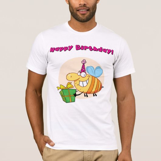 Happy Birthday Bee Mannen T-shirt (Voorkant)