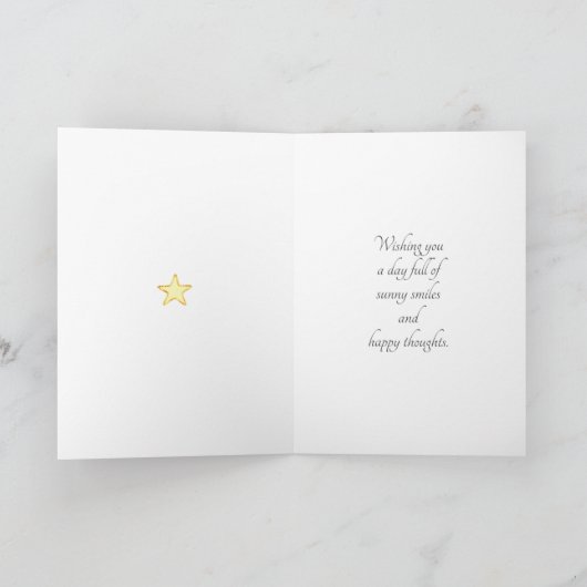 Happy Birthday Bee & Stars Card Kaart (Binnen)