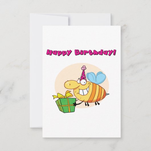 Happy Birthday Bee Uitnodigingen (Voorkant)