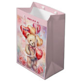 Happy Birthday Beer Naam en leeftijd toevoegen Medium Cadeauzakje (Voorkant Gekanteld)