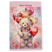 Happy Birthday Beer Naam en leeftijd toevoegen Medium Cadeauzakje (Voorkant)