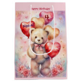 Happy Birthday Beer Naam en leeftijd toevoegen Medium Cadeauzakje (Achterkant)