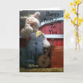 HAPPY BIRTHDAY BEER ZINGT VOOR JOU KAART (Gele Bloem)