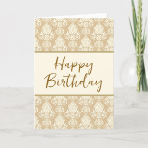 Happy Birthday Beige  paper Kaart