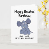 Happy Birthday - Belated Kaart (Gele Bloem)