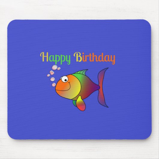 Happy Birthday, belet de sjabloon vis Muismat (Voorkant)