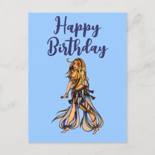 Happy Birthday Belly Dancer Wenskaart Briefkaart
