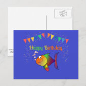 Happy Birthday, beluistert het populaire design va Briefkaart (Voorkant / Achterkant)