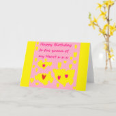 Happy Birthday bericht Kaart geel Roze (Gele Bloem)