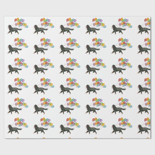 Happy Birthday Bernese Mountain Dog Cadeaupapier (Vlak)