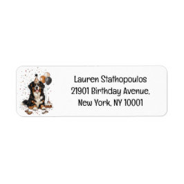 Happy Birthday Bernese Mountain Dog Etiket