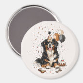 Happy Birthday Bernese Mountain Dog Magneet (Voorkant / Achterkant)