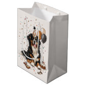 Happy Birthday Bernese Mountain Dog Medium Cadeauzakje (Voorkant Gekanteld)