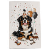 Happy Birthday Bernese Mountain Dog Medium Cadeauzakje (Voorkant)